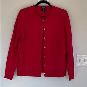 Lands’ End Women’s Red Sweater Set